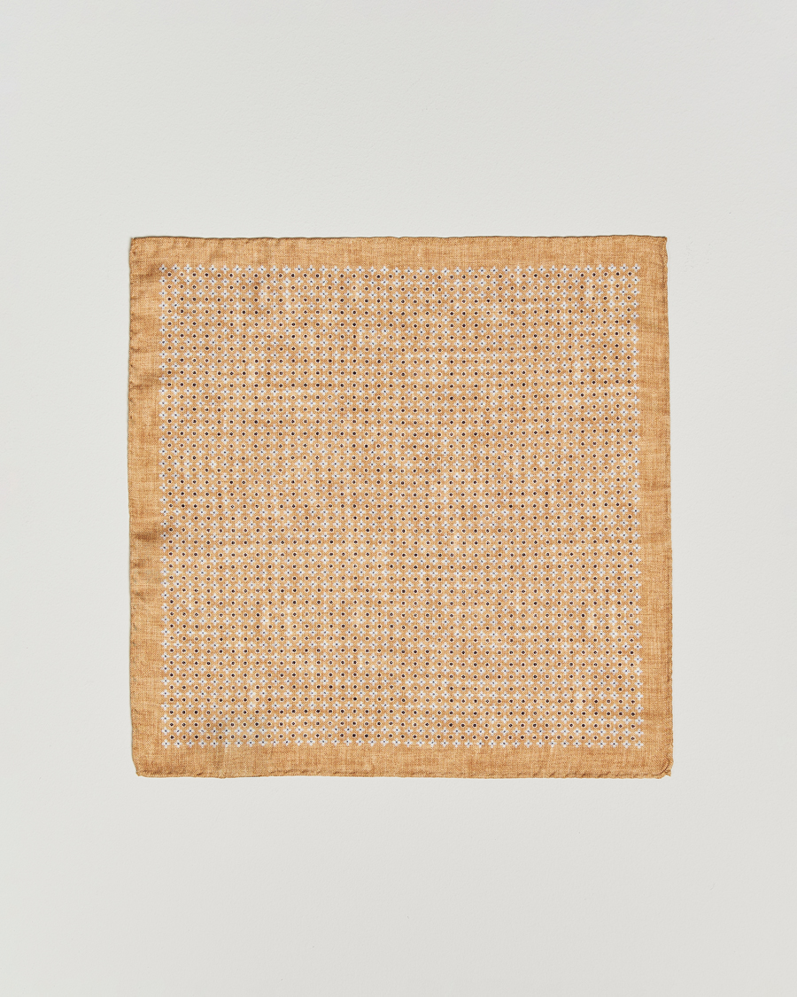 Homme | Pochettes De Costume | Amanda Christensen | Silk Twill Printed Flower Pocket Square Yellow