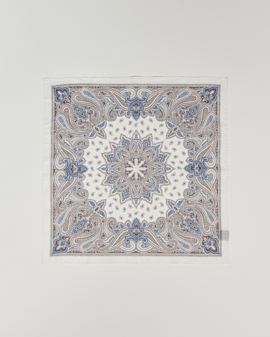 Heren | Sjaals | Amanda Christensen | Cotton Voilé Printed Paisley Bandana Cream