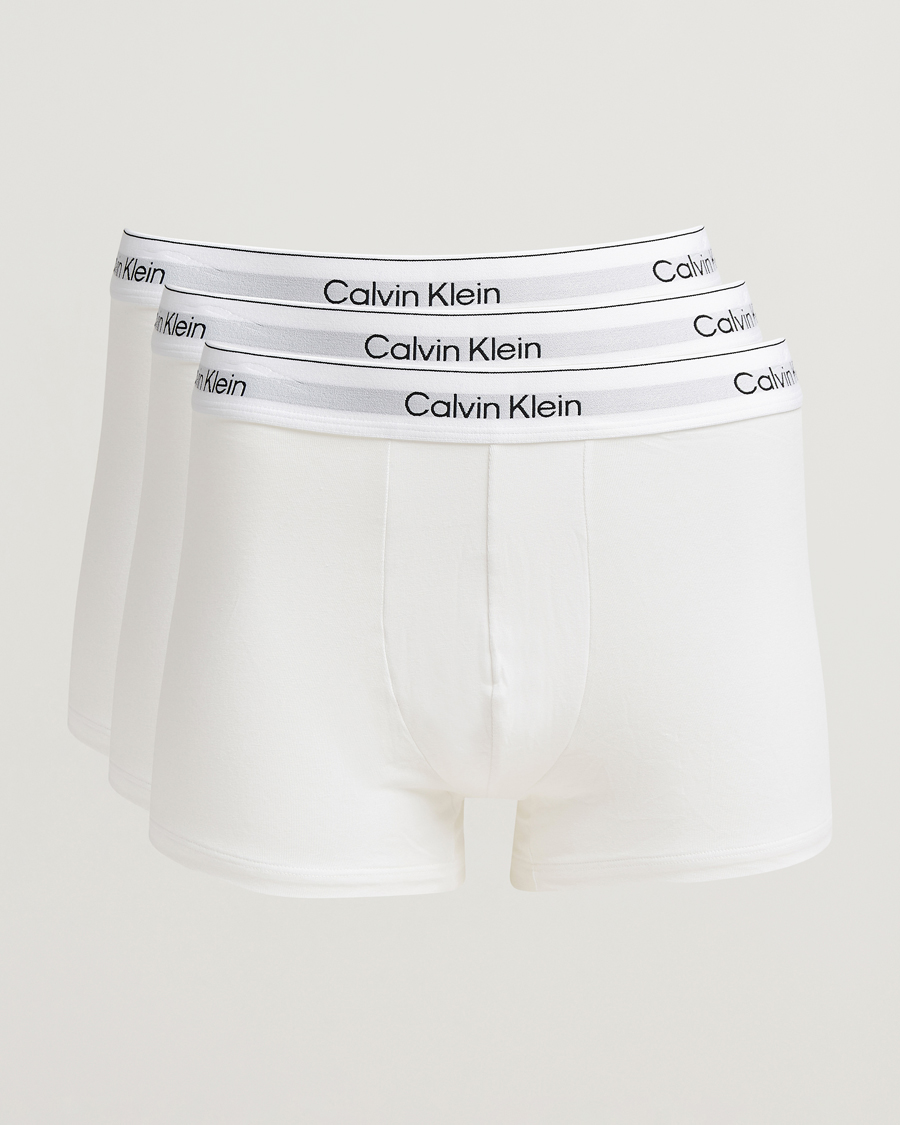 Heren | Ondergoed | Calvin Klein | 3-Pack Icon Cotton Stretch Relaxed Trunk White
