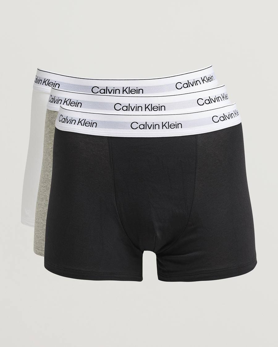 Heren | Ondergoed | Calvin Klein | 3-Pack Icon Cotton Stretch Relaxed Trunk Black/White/Grey