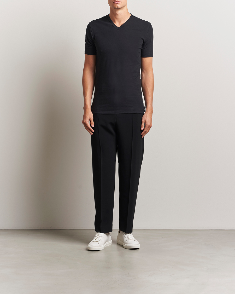 Homme | T-shirts | Calvin Klein | 3-Pack Cotton Stretch V-Neck T-Shirt Black