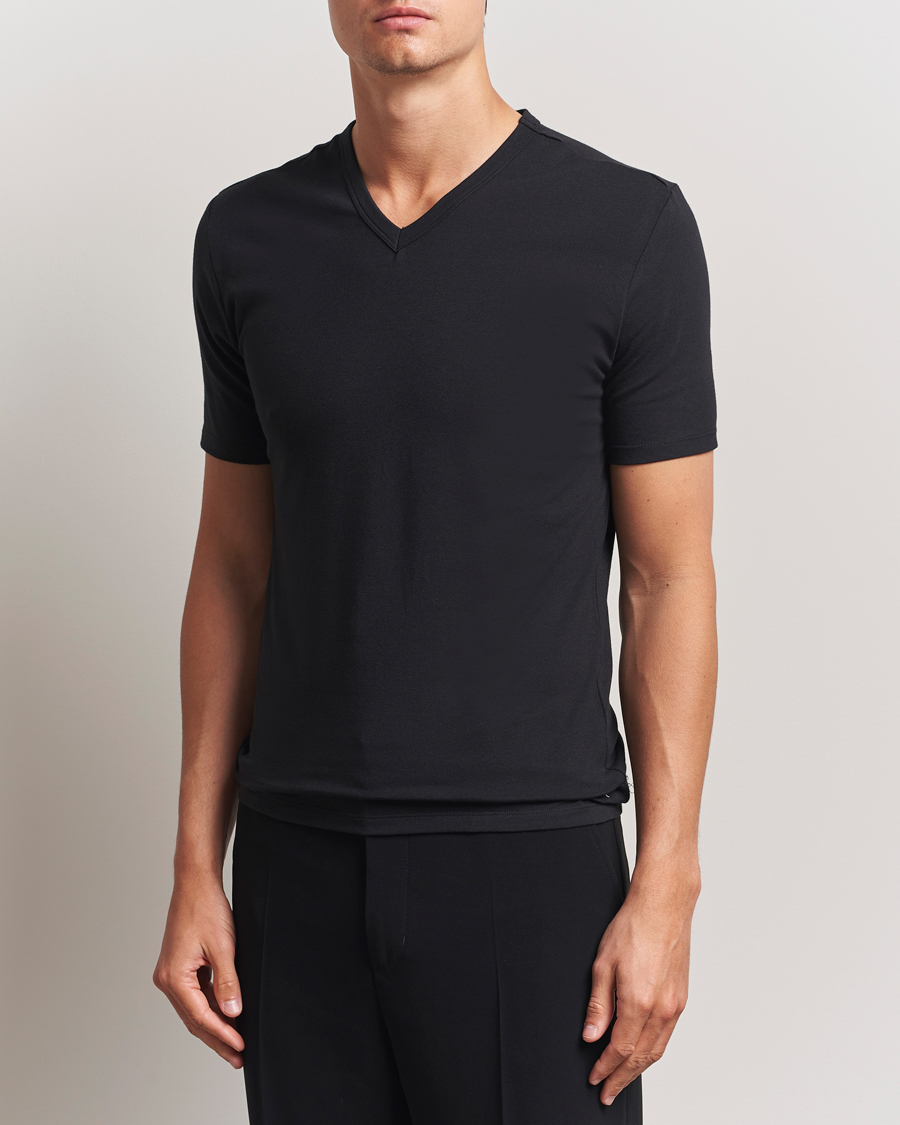 Homme | T-shirts | Calvin Klein | 3-Pack Cotton Stretch V-Neck T-Shirt Black