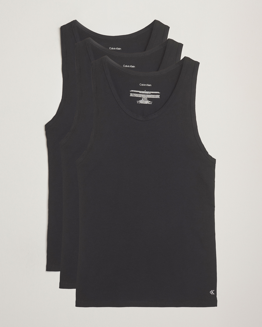 Homme | T-shirts | Calvin Klein | 3-Pack Cotton Tank Top Black