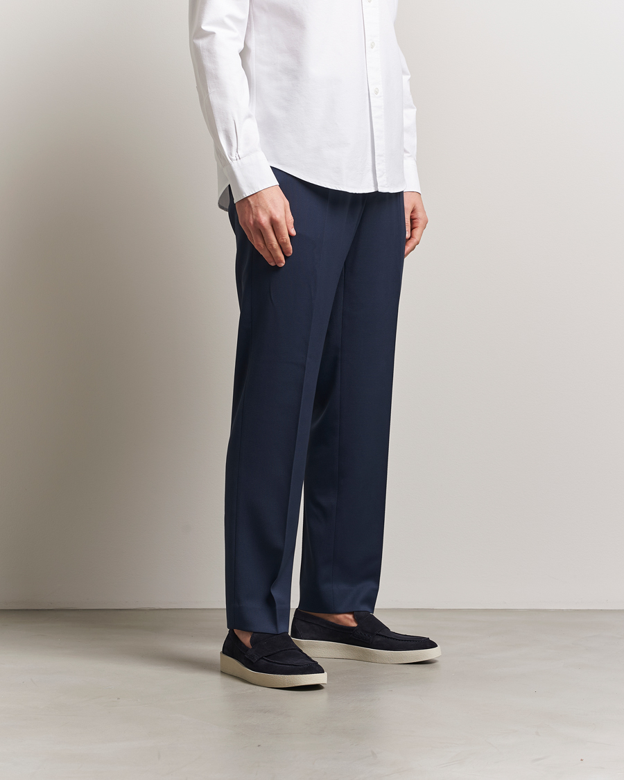 Homme | Pantalons | Filippa K | Relaxed Terry Wool Trousers Dusk Blue