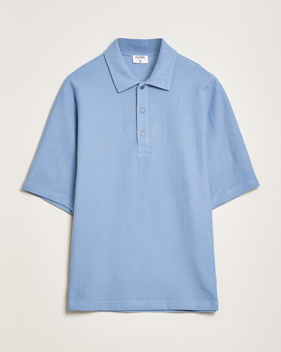 Heren | Polo's | Filippa K | Cotton Jersey Polo Air Blue