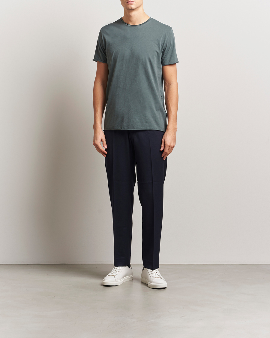 Heren | T-shirts | Filippa K | Roll Neck Crew Neck T-Shirt Green Grey