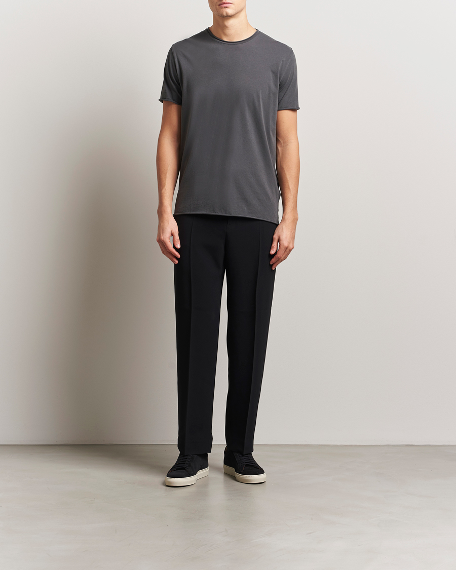 Heren | T-shirts | Filippa K | Roll Neck Crew Neck T-Shirt Charcoal Grey