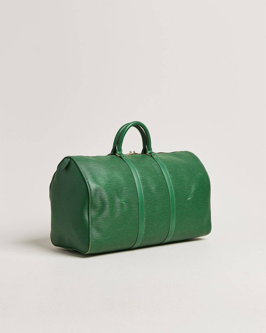 Homme | Louis Vuitton Pre-Owned Keepall 50 Epi Leather Bag Green | Louis Vuitton Pre-Owned | Keepall 50 Epi Leather Bag Green