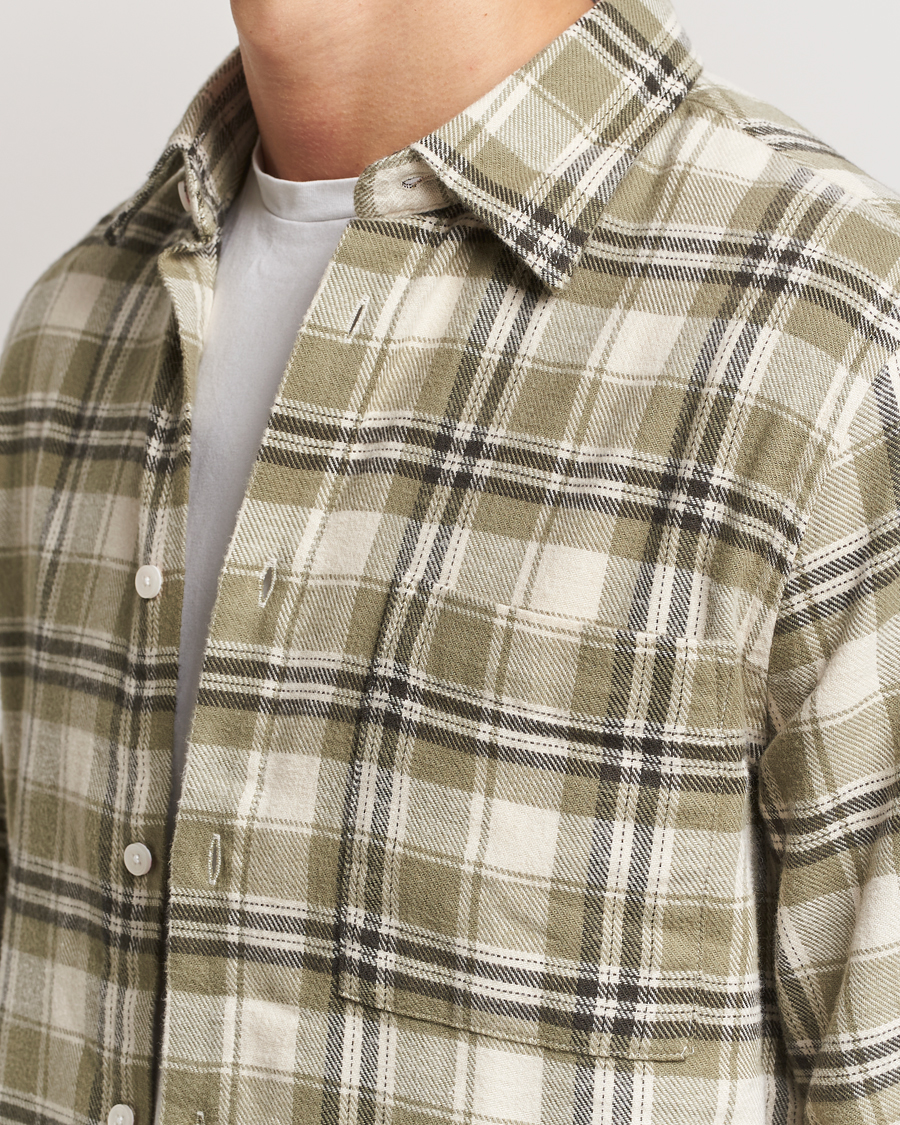 Homme | Chemises | NN07 | Arne Brushed Cotton Checked Shirt Green/Beige