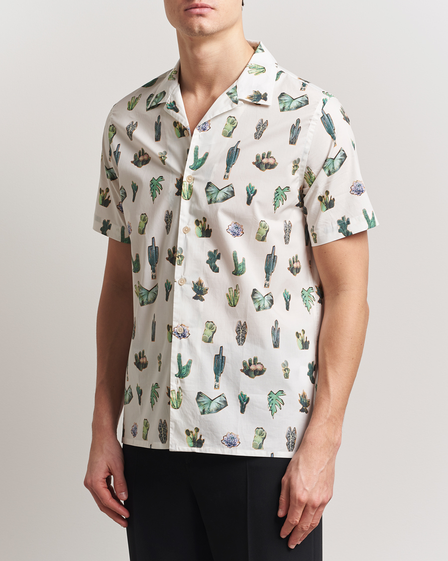 Heren | Overhemden | PS Paul Smith | Cactus Line Up Short Sleeve Shirt White