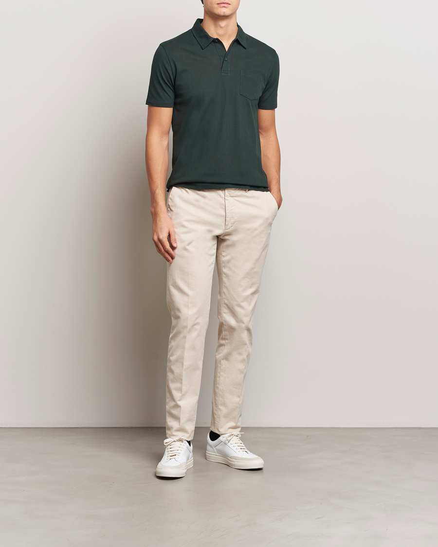Homme | Polos | Sunspel | Riviera Polo Shirt Dark Green