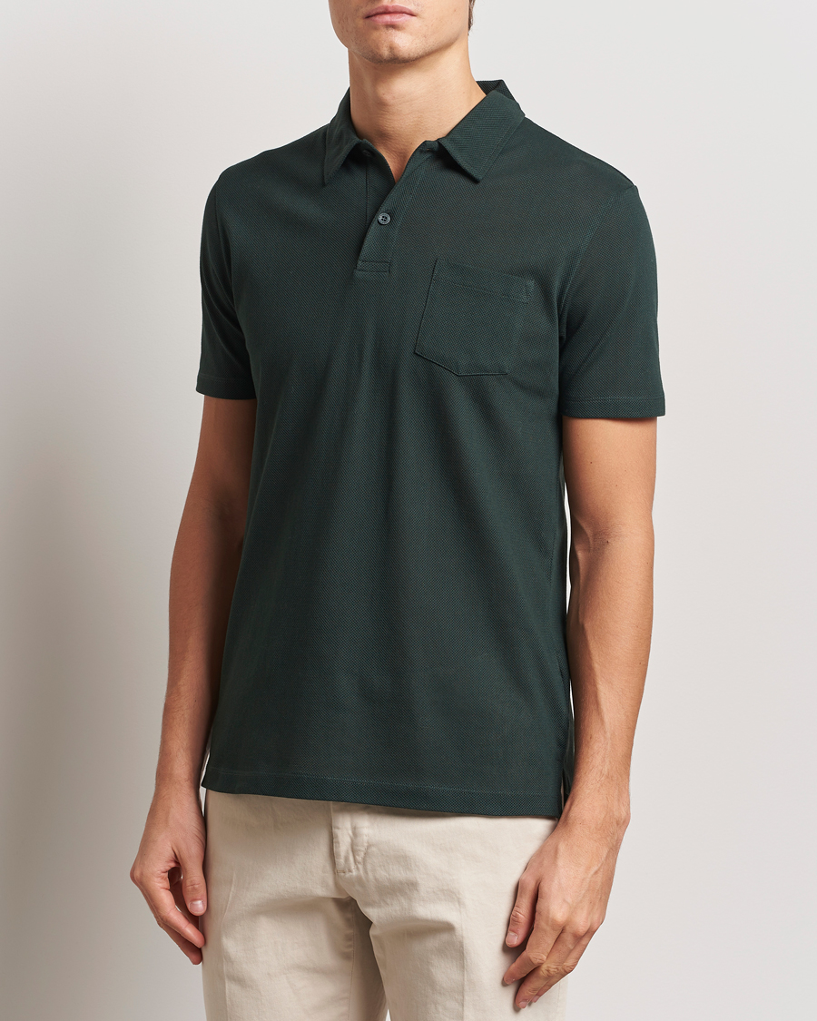 Homme | Polos | Sunspel | Riviera Polo Shirt Dark Green