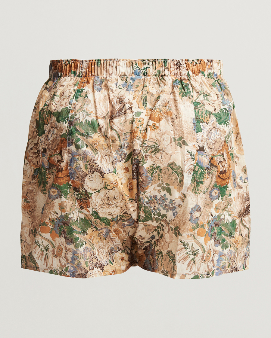 Homme | Sous-Vêtements Et Chaussettes | Sunspel | Printed Woven Cotton Boxer Shorts Parchment Floral