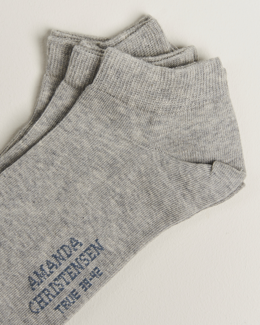 Homme | Sous-Vêtements Et Chaussettes | Amanda Christensen | 3-Pack True Cotton Sneaker Socks Light Grey Melange
