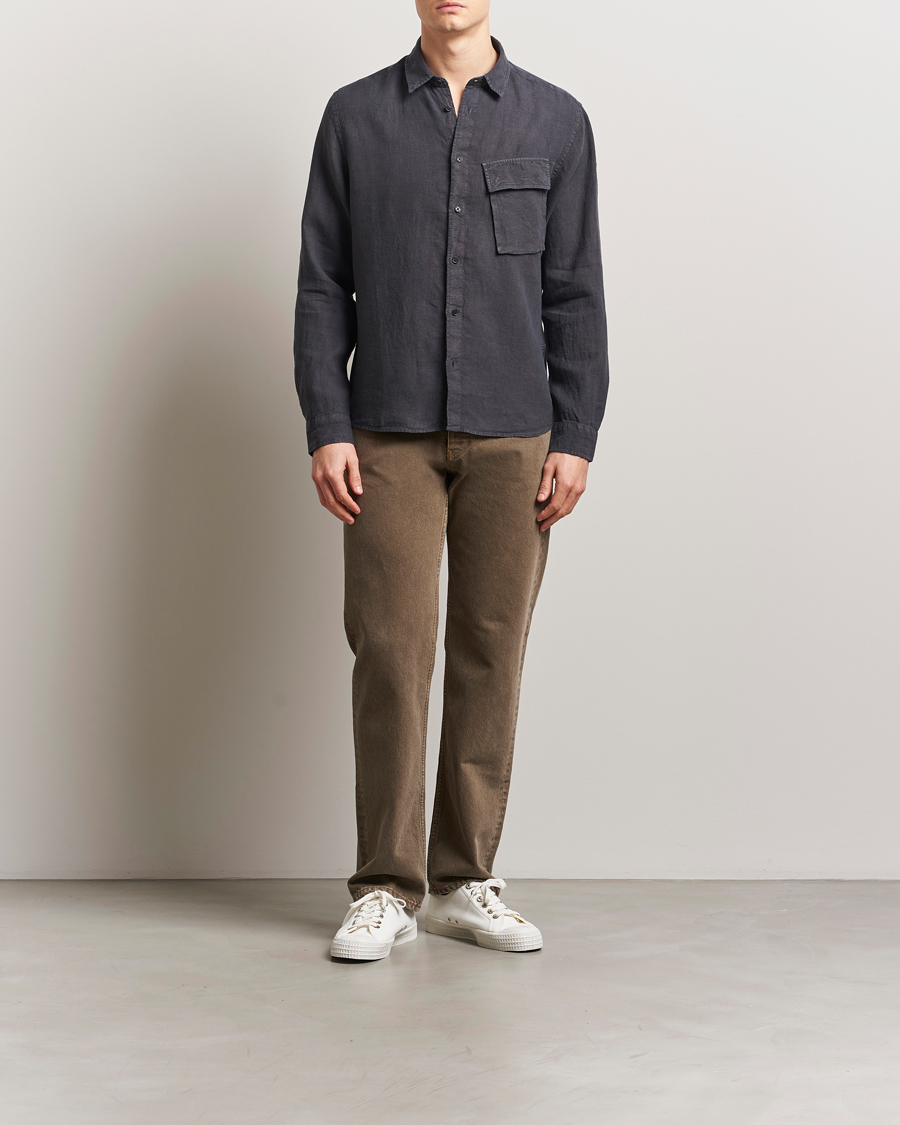 Heren | Overhemden | Belstaff | Scale Linen Shirt Washed Black