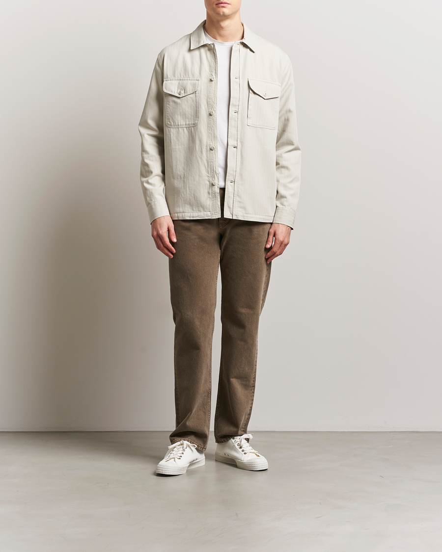 Heren | Overhemden | Belstaff | CS60 Cotton Herringbone Overshirt Stone Beige