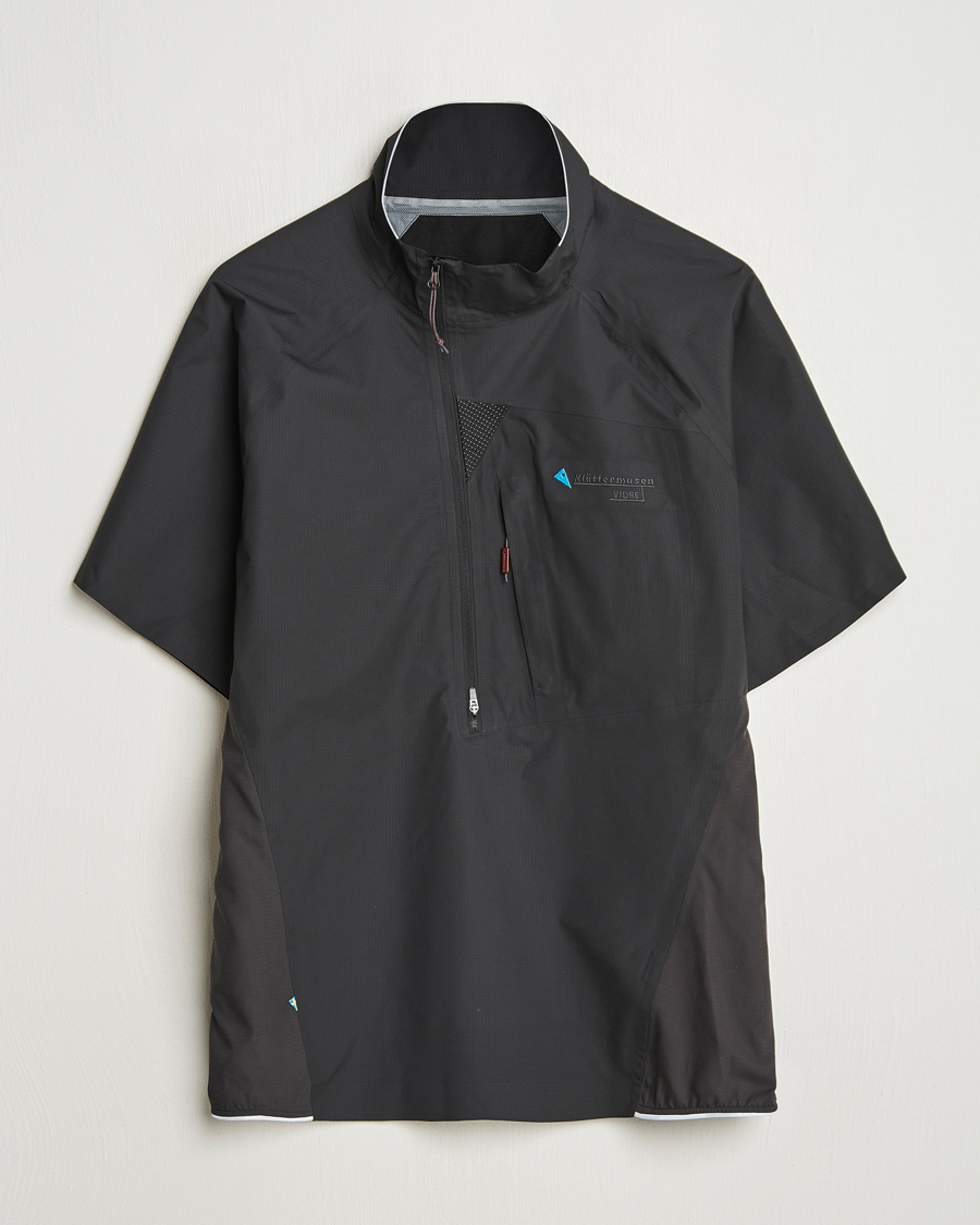 Heren | T-Shirts | Klättermusen | Vidre Zip Short Sleeve Shirt Black