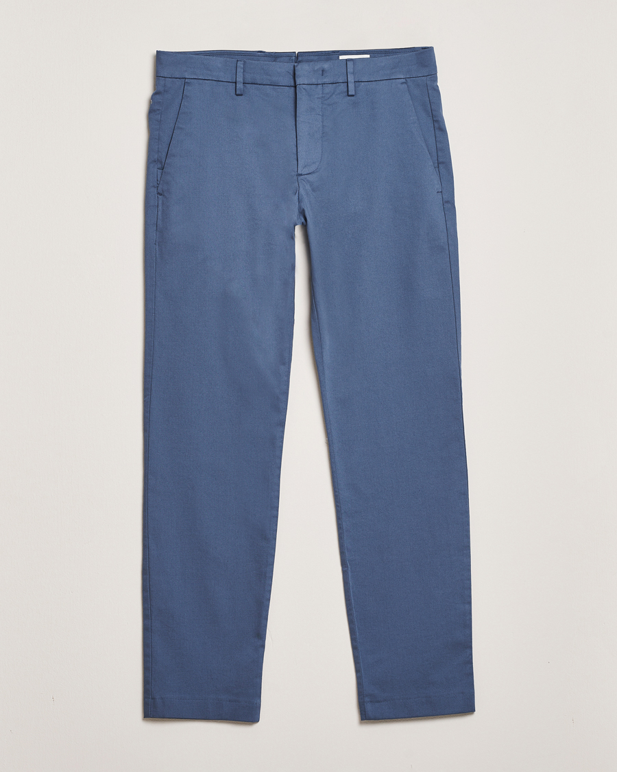 Heren | Broeken | NN07 | Theo Regular Fit Stretch Chinos Bering Blue
