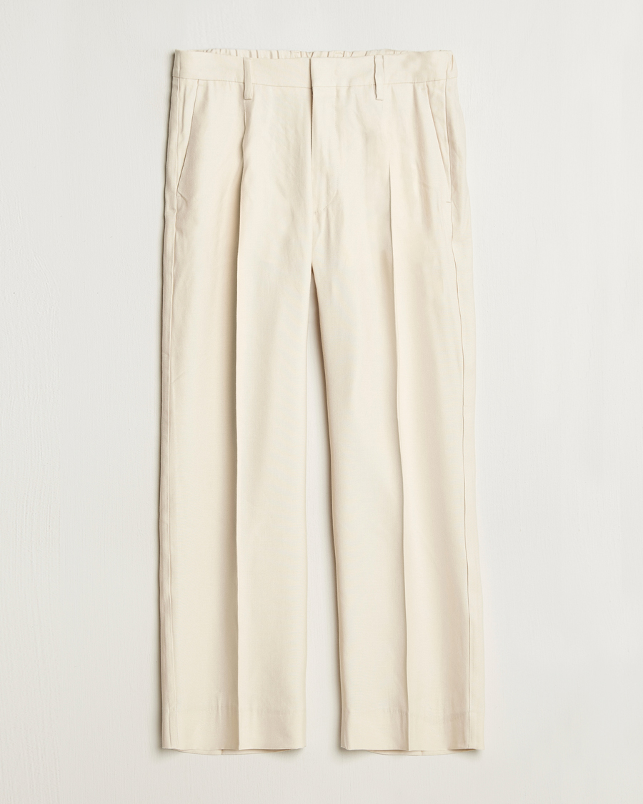 Heren | Broeken | NN07 | Kay Linen/Viscose Drawstring Trousers Ivory