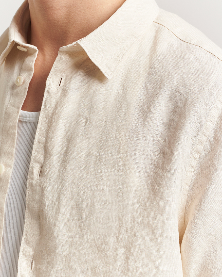 Heren | Overhemden | NN07 | Enzo Linen Shirt Ecru