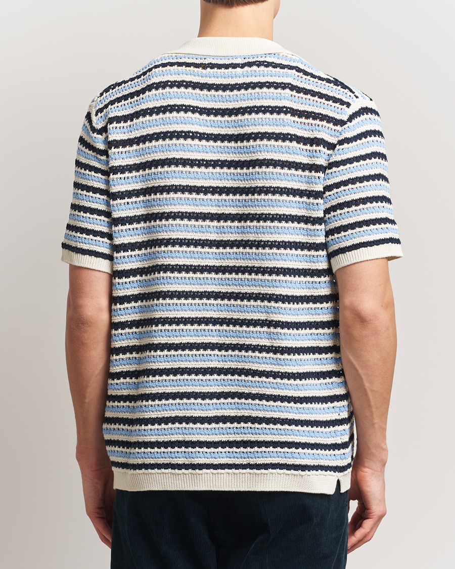 Homme | Chemises | NN07 | Henry Knitted Short Sleeve Shirt Blue Multi