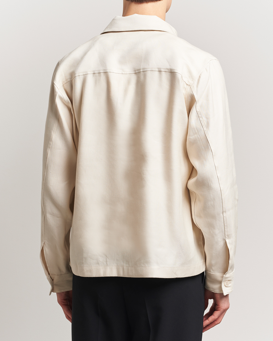 Heren | Overhemden | NN07 | Alban Cotton/Linen Overshirt Ivory