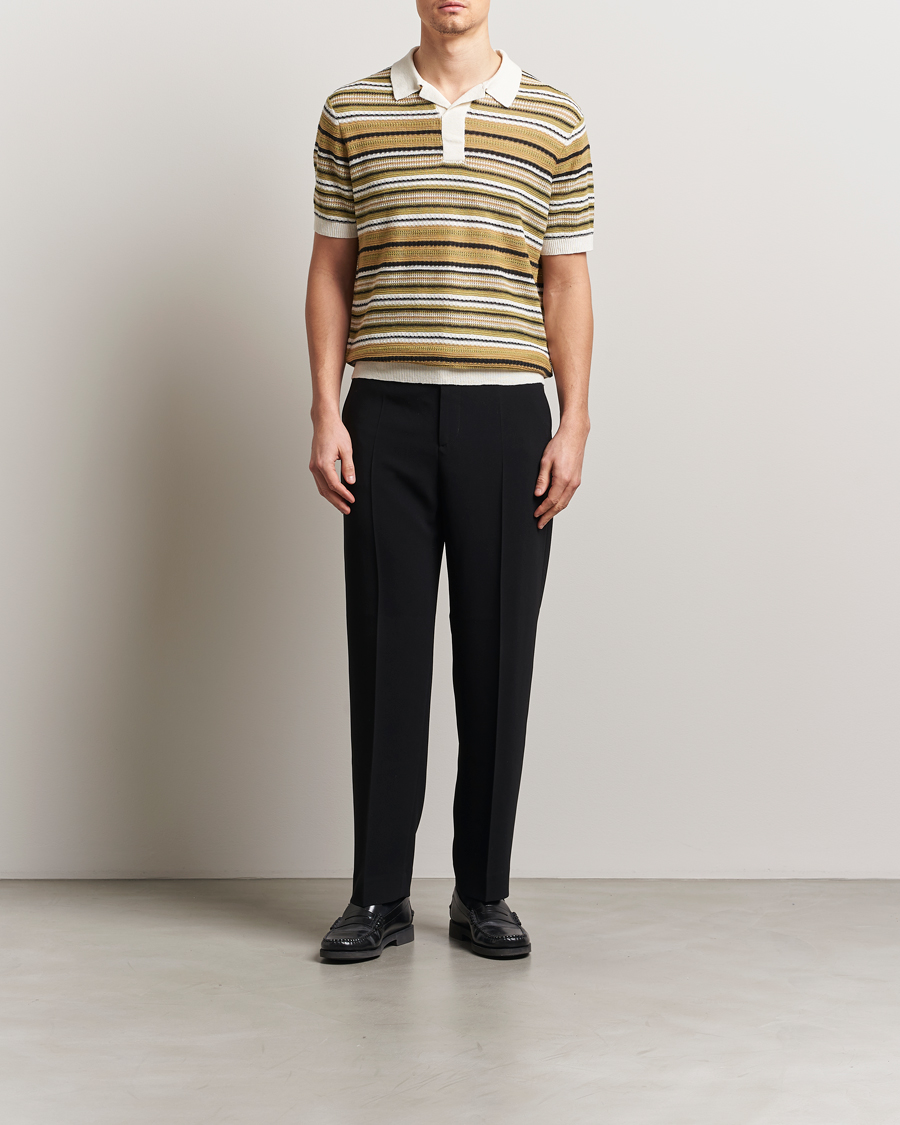 Heren | Polo's | NN07 | Noam Striped Knitted Polo Evergreen