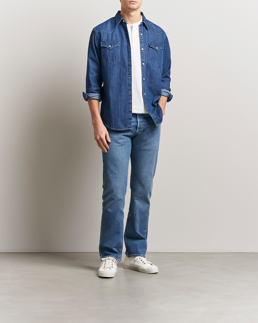 Heren | Overhemden | Levi's | Barstow Western Standard Shirt Medium Blue