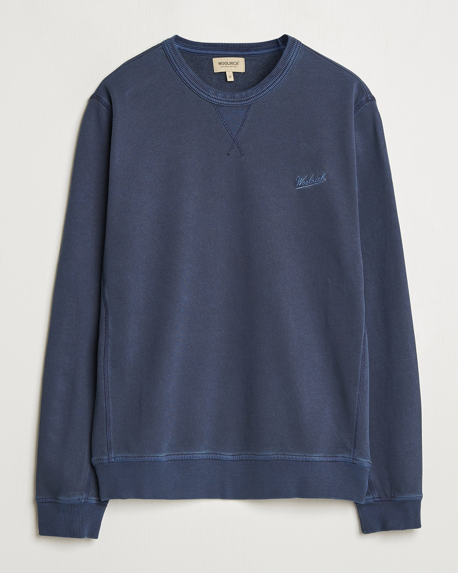 Heren | Truien | Woolrich | Garment Dyed Crewneck Dream Blue