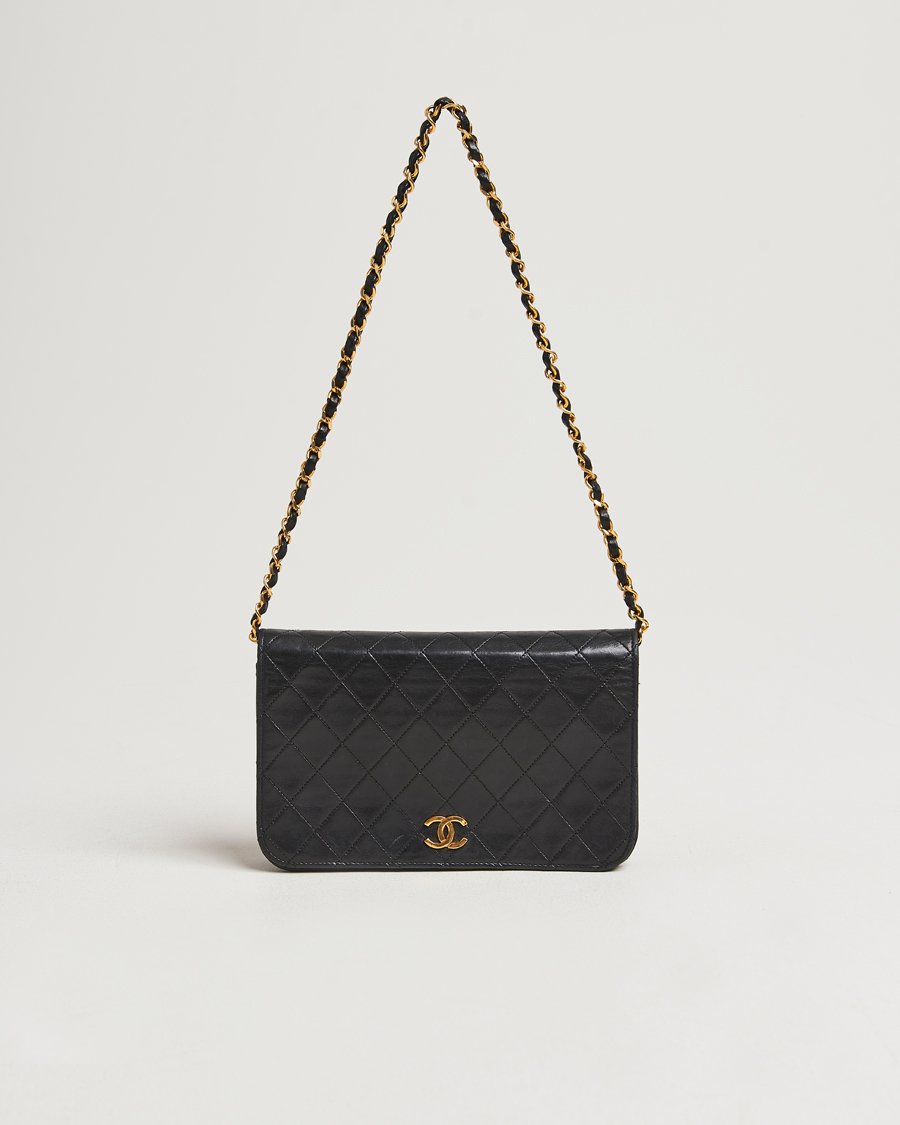 Heren | Chanel Pre-Owned Single Full Flap Chain Shoulder Bag Black | Chanel Pre-Owned | Single Full Flap Chain Shoulder Bag Black
