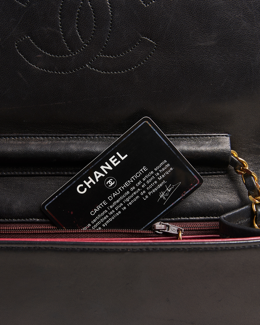 Heren | Chanel Pre-Owned Single Full Flap Chain Shoulder Bag Black | Chanel Pre-Owned | Single Full Flap Chain Shoulder Bag Black