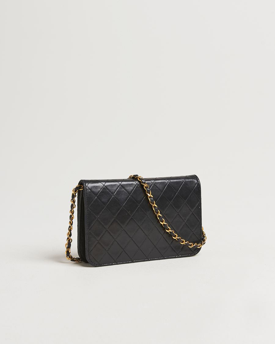 Heren | Chanel Pre-Owned Single Full Flap Chain Shoulder Bag Black | Chanel Pre-Owned | Single Full Flap Chain Shoulder Bag Black