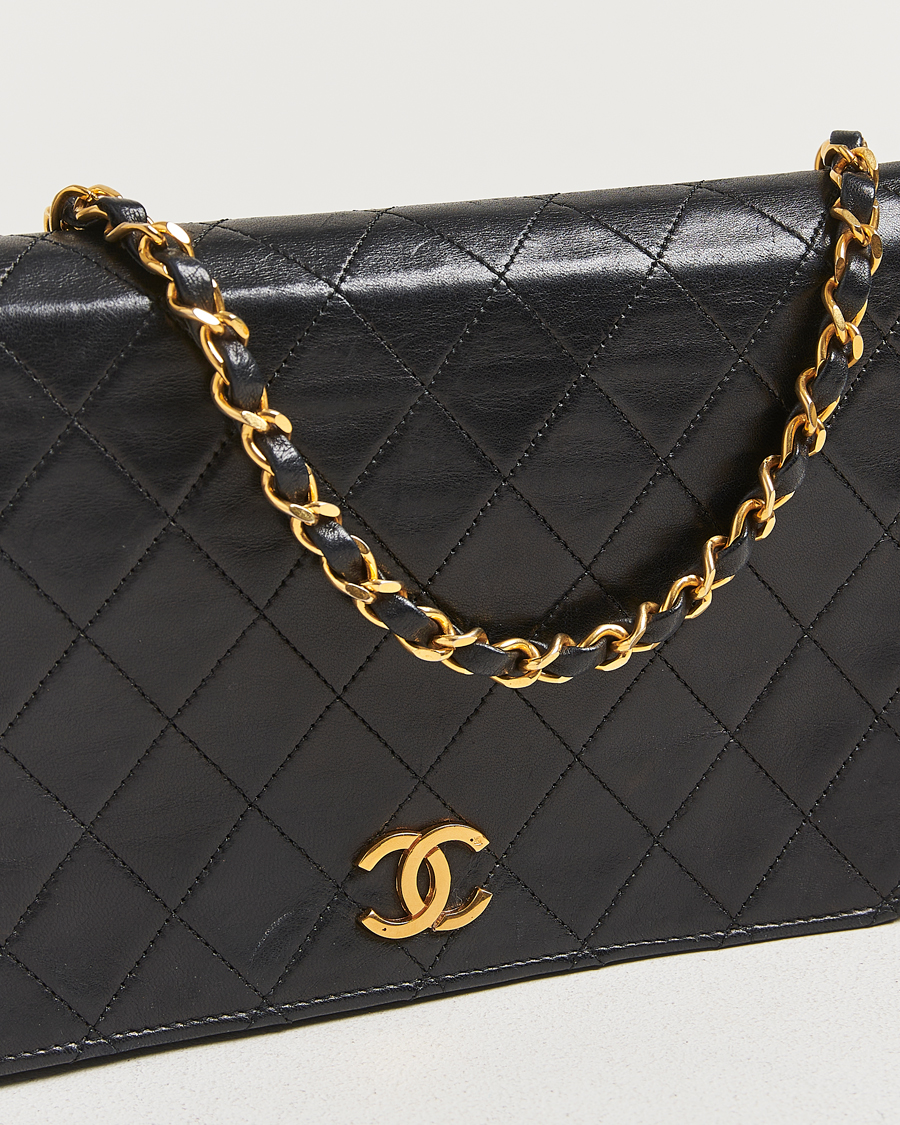Heren | Chanel Pre-Owned Single Full Flap Chain Shoulder Bag Black | Chanel Pre-Owned | Single Full Flap Chain Shoulder Bag Black