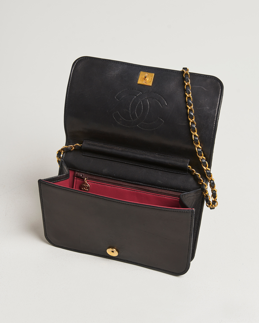 Heren | Chanel Pre-Owned Single Full Flap Chain Shoulder Bag Black | Chanel Pre-Owned | Single Full Flap Chain Shoulder Bag Black