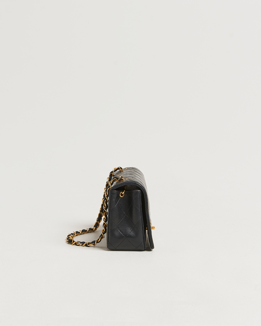 Homme | Chanel Pre-Owned Mini Single Full Flap Bag Black Lambskin | Chanel Pre-Owned | Mini Single Full Flap Bag Black Lambskin