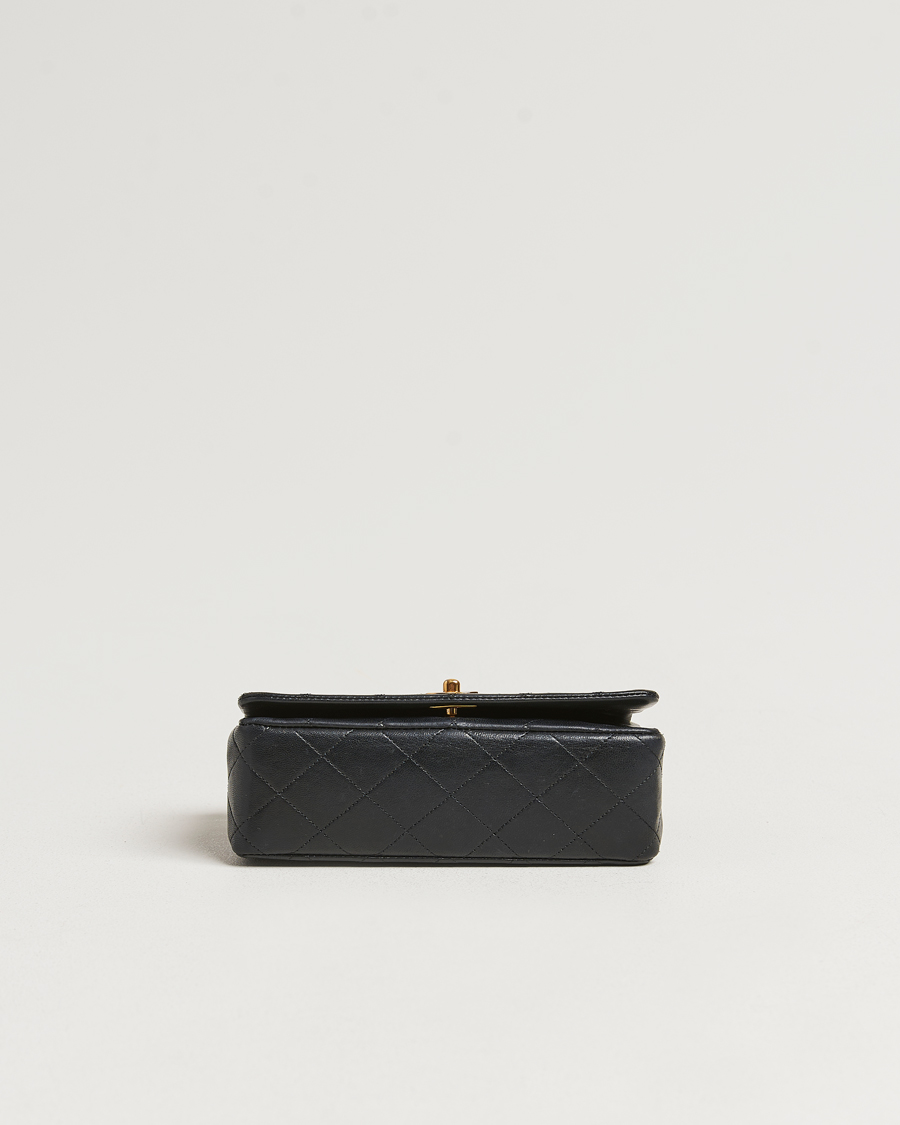 Homme | Chanel Pre-Owned Mini Single Full Flap Bag Black Lambskin | Chanel Pre-Owned | Mini Single Full Flap Bag Black Lambskin