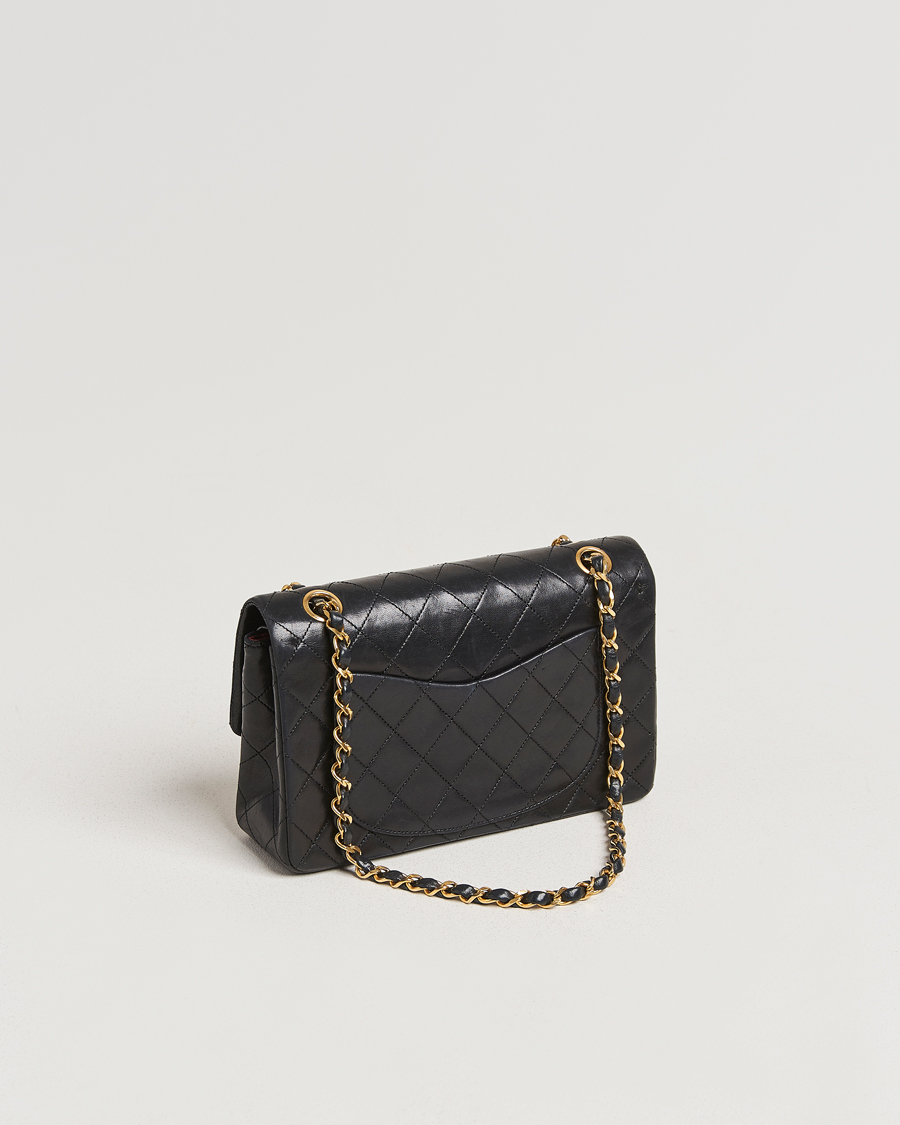 Homme | Chanel Pre-Owned Matelassé Small Double Flap Bag Black Lambskin | Chanel Pre-Owned | Matelassé Small Double Flap Bag Black Lambskin