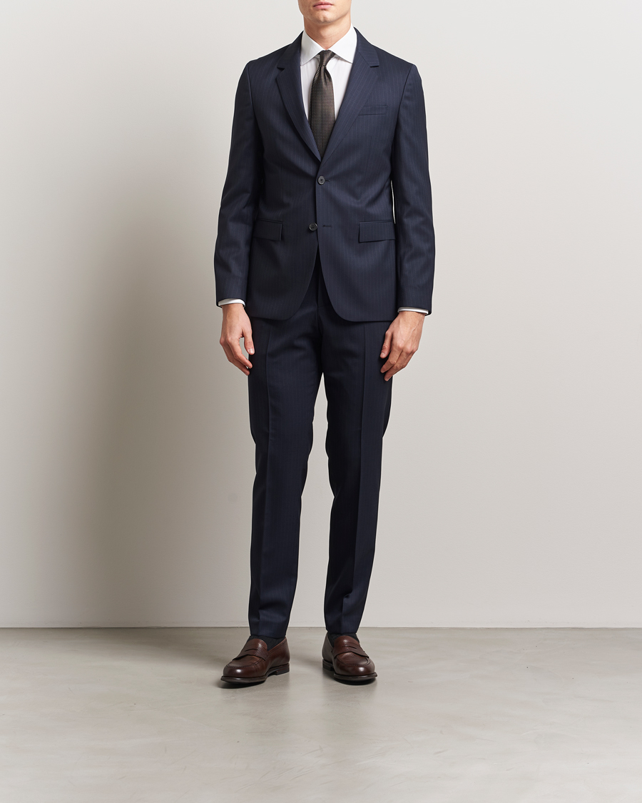Homme | Costumes | BOSS BLACK | Houston Wool Pinstriped Suit Dark Blue
