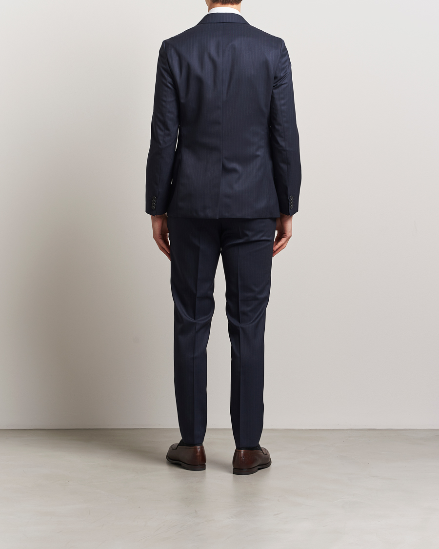 Homme | Costumes | BOSS BLACK | Houston Wool Pinstriped Suit Dark Blue