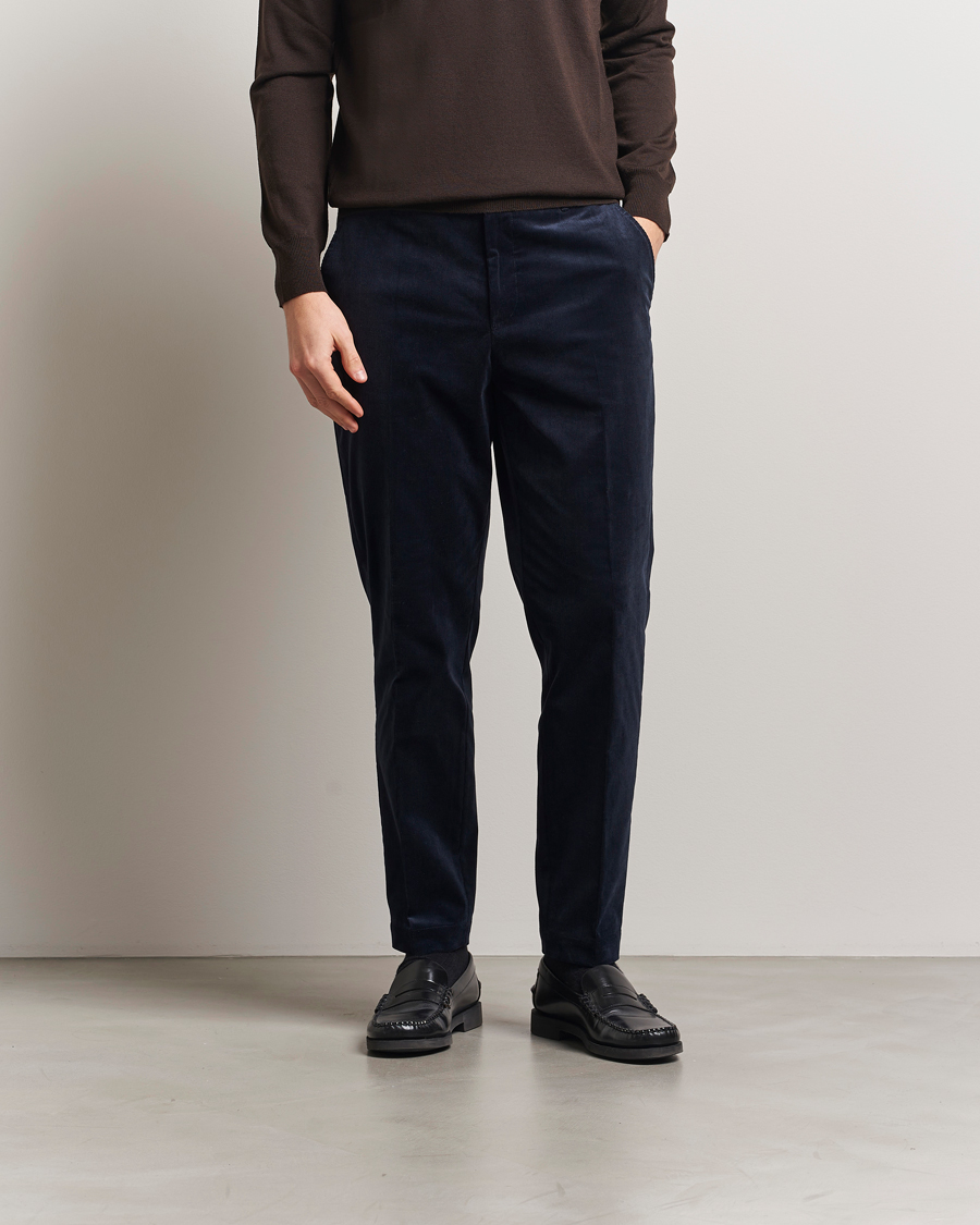 Homme | Pantalons | BOSS BLACK | Perin Spring Cord Trousers Dark Blue