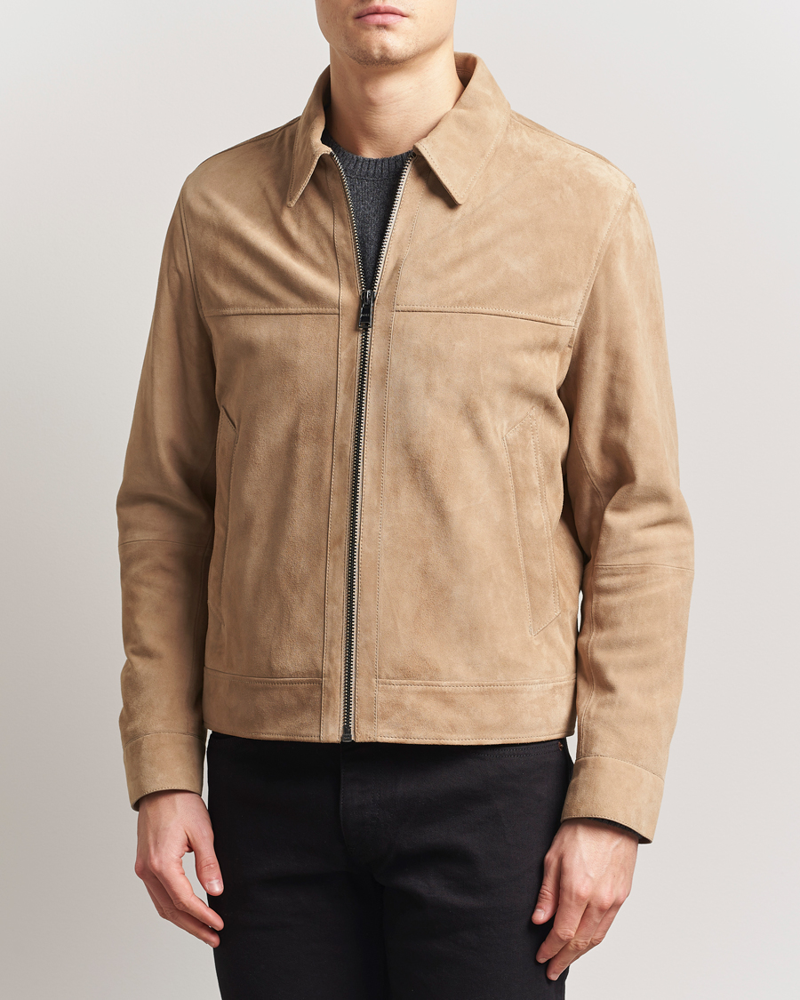 Homme | Manteaux Et Vestes | BOSS BLACK | Malbano Suede Jacket Light Beige