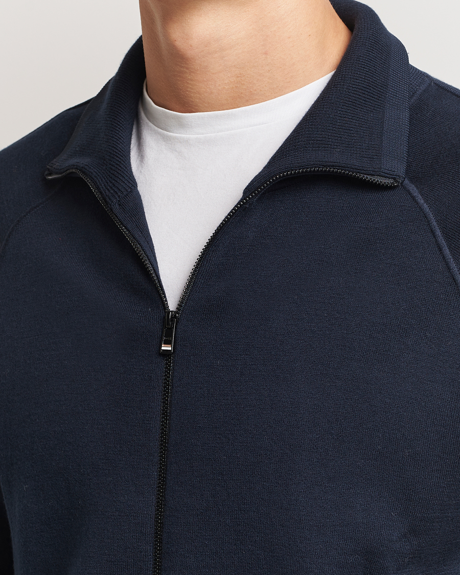 Heren | Truien | BOSS BLACK | Domico Knitted Full Zip Dark Blue