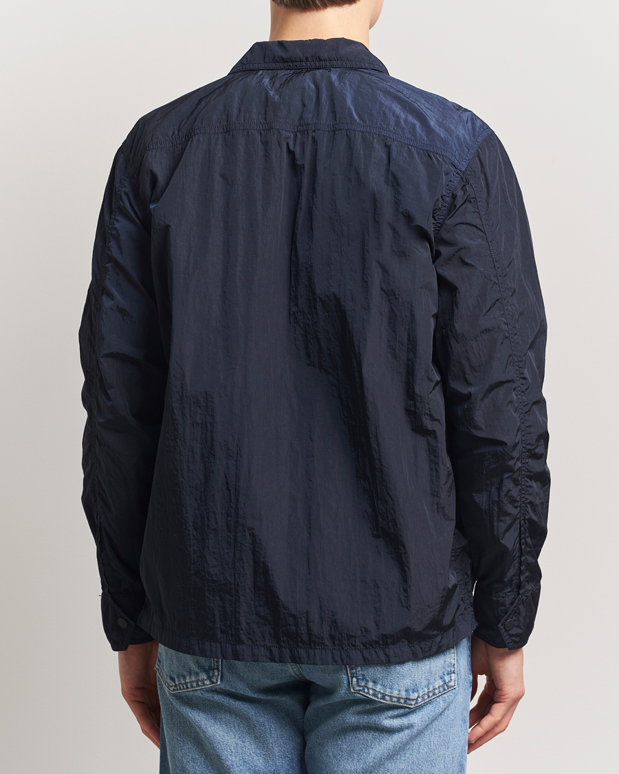 Homme | Chemises | BOSS ORANGE | Leejay Nylon Full Zip Overshirt Dark Blue