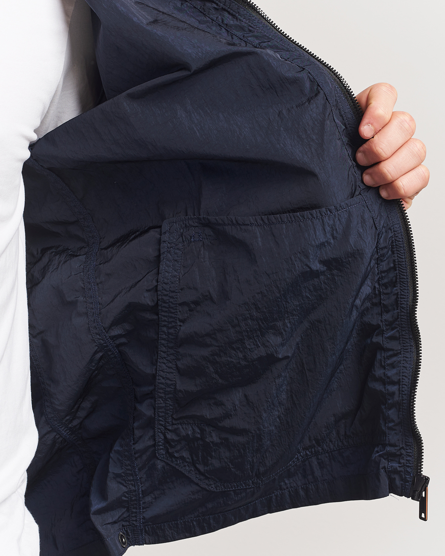 Homme | Chemises | BOSS ORANGE | Leejay Nylon Full Zip Overshirt Dark Blue