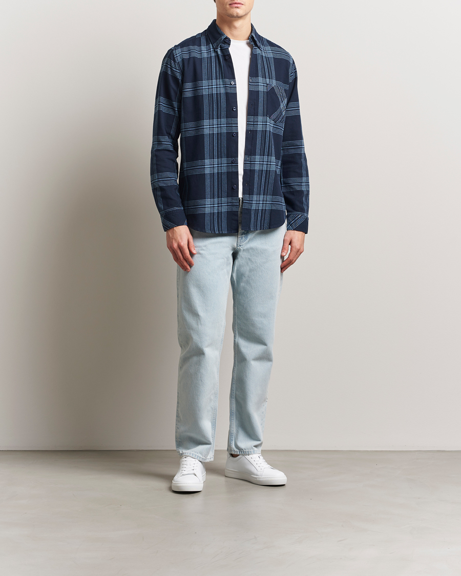 Heren | Overhemden | BOSS ORANGE | Rickert Checked Shirt Dark Blue