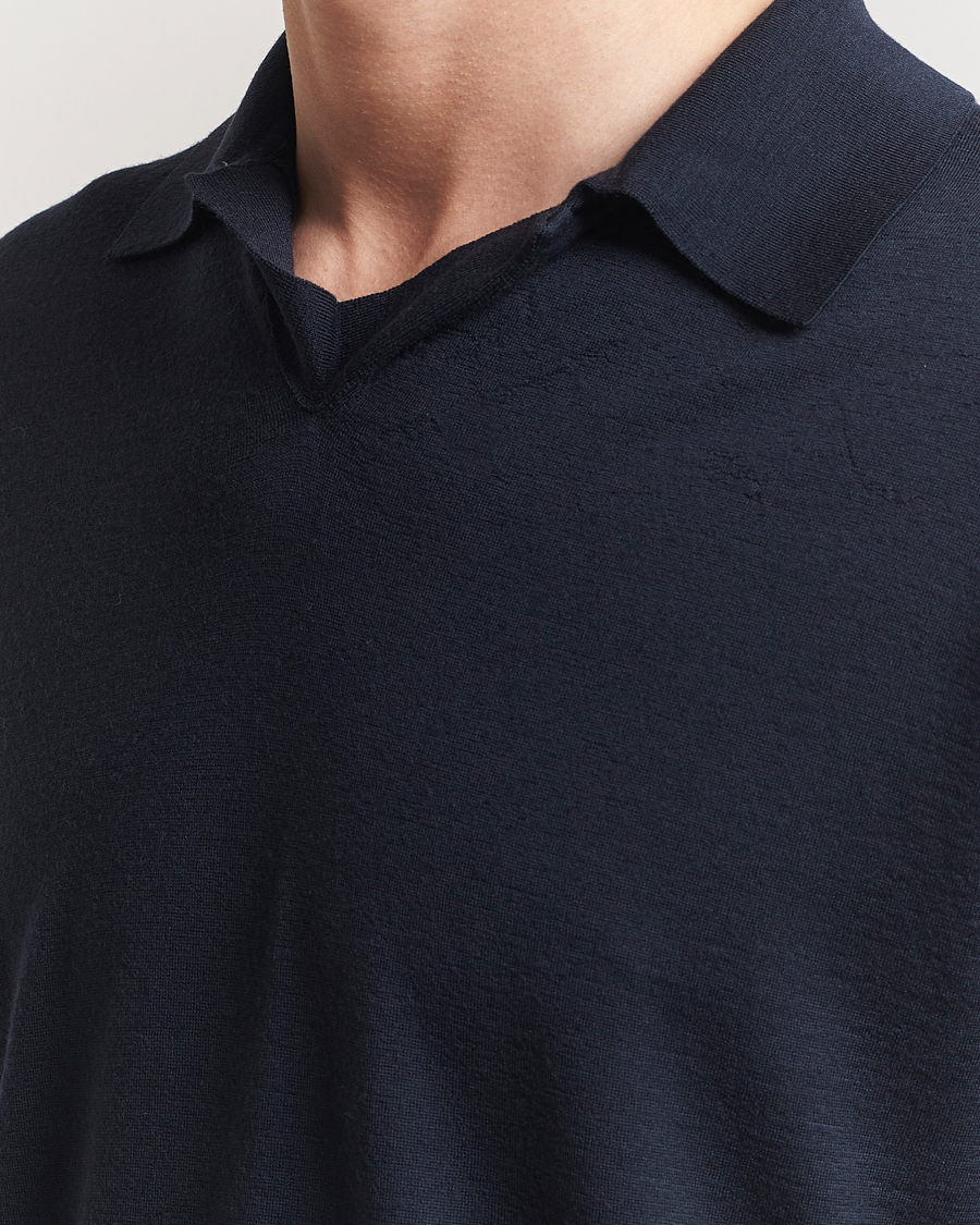 Heren | Truien | Auralee | Wool Knit Polo Navy