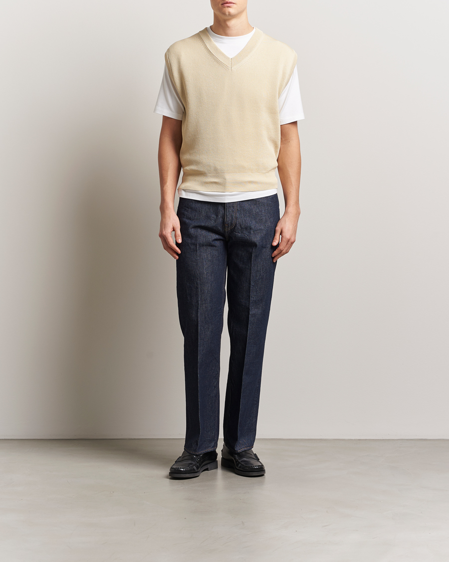 Heren | Truien | Auralee | Rib Knit Vest Ivory