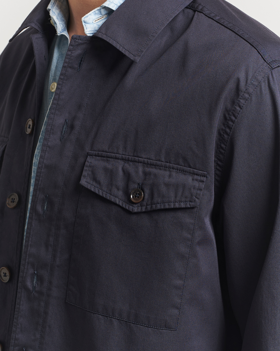 Heren | Overhemden | Grigio | Cotton Overshirt Navy