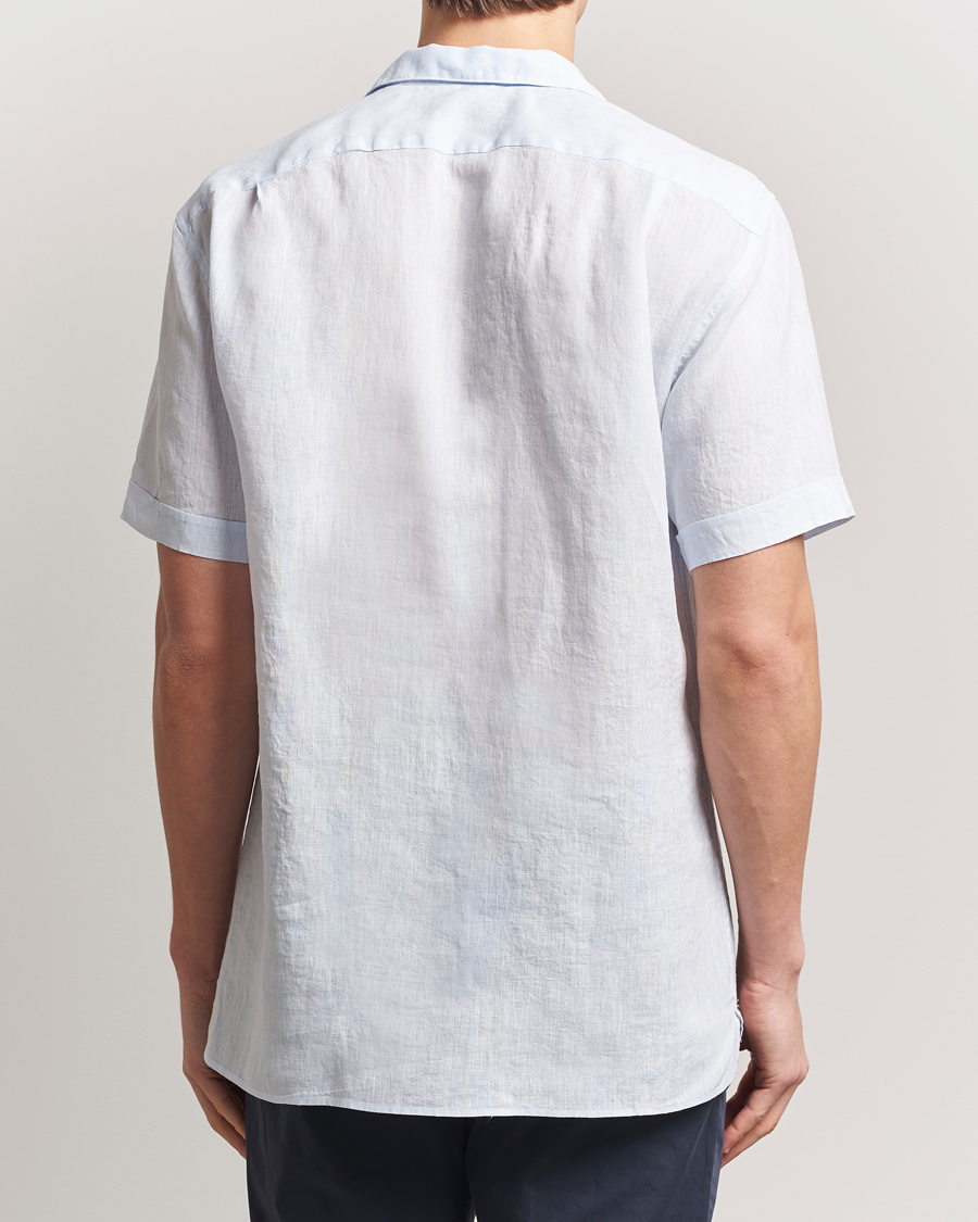 Homme | Chemises | Stenströms | Short Sleeve Linen Shirt Light Blue