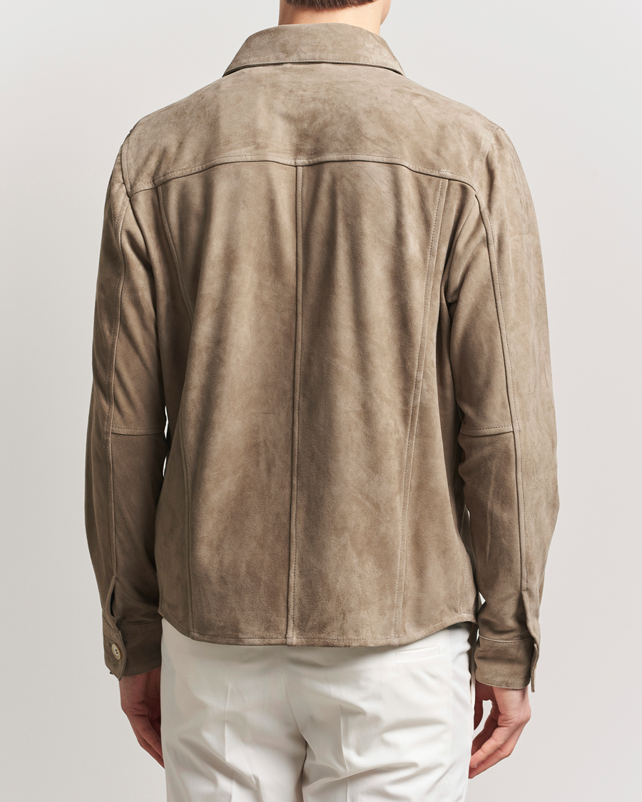 Heren | Jassen | Stenströms | Suede Overshirt Taupe